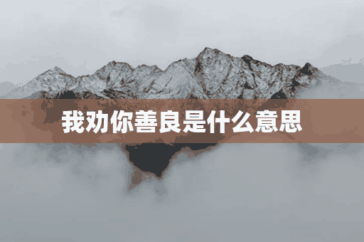 我劝你善良是什么意思